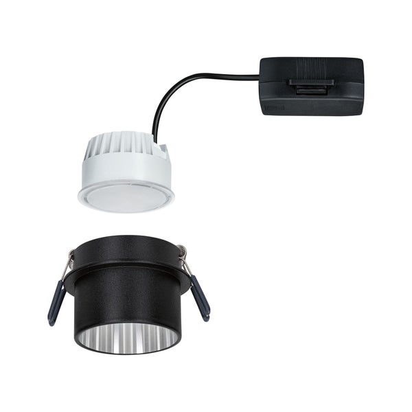 LED Einbauleuchte 3-Step-Dim Gil Coin IP44 rund 68mm Coin 6W 470lm 230V dimmbar 2700K Schwarz matt, Eisen gebürstet