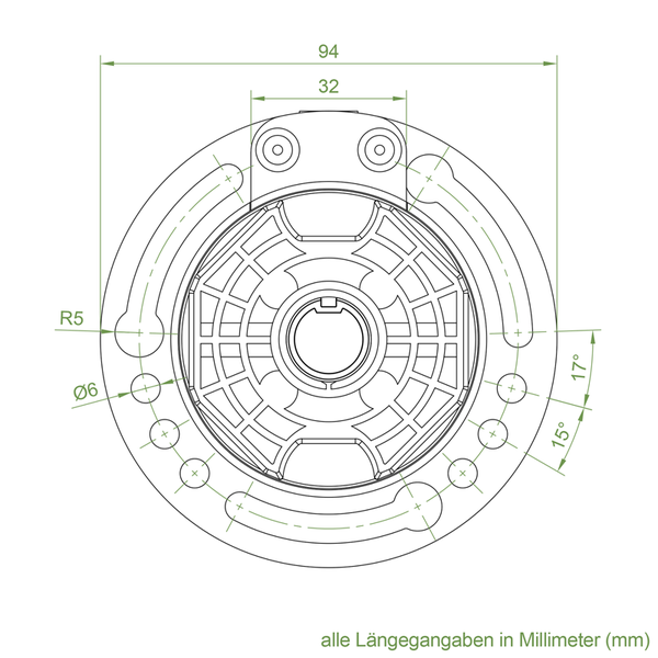 Geiger Rolladengetriebe K035 | Untersetzung 4:1 links | für SW 60 achtkant Stahlwelle