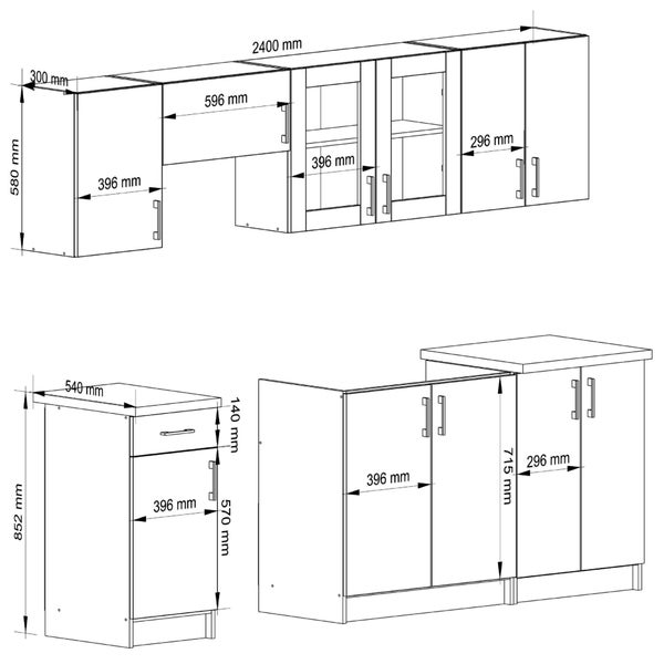 Abbildung der Küchenmaße