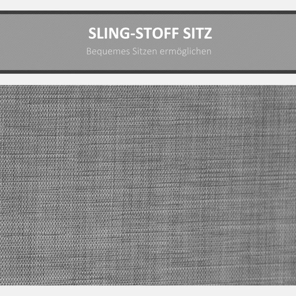 Outsunny Hollywoodschaukel, 3-Sitzer Gartenschaukel mit Sonnendach, 196 x 128 x 172 cm, Aluminium, Grau