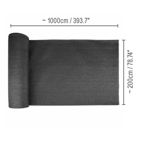 Sol Royal Schattiergewebe SG80 Sichtschutzzaun 200x1000cm Anthrazit