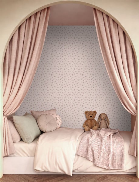 ESTAhome Tapete Blumenmuster Lila 50 x 900 cm