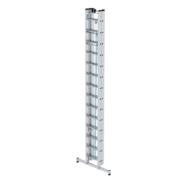 PROREGAL Sprossen-Seilzugleiter 3-Teilig mit Traverse 3 x 14 Sprossen