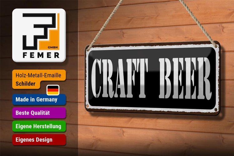 Blechschild Spruch 27x10cm Craft Beer Bier Dekoration