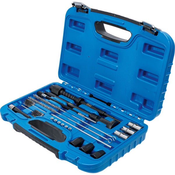 Reinigungswerkzeugsatz für Waffen in blauem Koffer