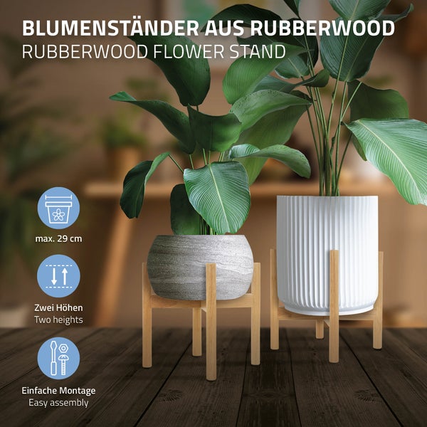 ML-Design 3er Set Blumenständer Braun aus Holz 25x25x30 cm, für Blumentöpfe bis 29 cm, robust, Pflanzenständer Blumentopfständer Blumenhocker Blumentopfhalter Deko Blumenregal Zimmerecke Pflanzenregal
