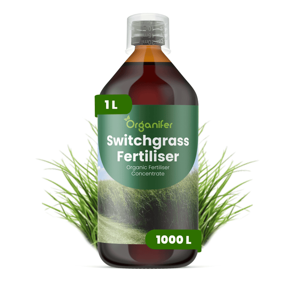 1 Liter Flasche Organifer Rutenhirse-Dünger Konzentrat, organischer Flüssigdünger mit Messkappe, Organifer Logo, ergibt 1000 Liter.
