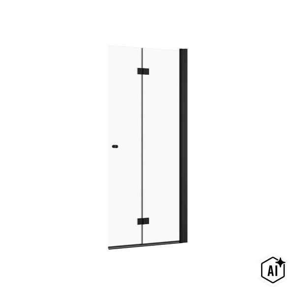 Duschfalttür aus Einscheibensicherheitsglas mit Profilen und Beschlägen