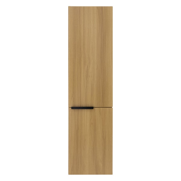 ML-Design Hochschrank Braun-Teak 30x120x25 cm, Badschrank hängend mit 2 Türen, 3 Fächern, Badezimmerschrank schmal, Aufbewahrungsschrank für Bad, Hängeschrank 3 Ablagen, Badezimmermöbel Badmöbel Regal