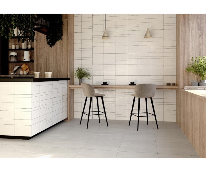 Feinsteinzeug Wandfliese Kian White 31,6x60x0,95 cm glasiert poliert Rundkante
