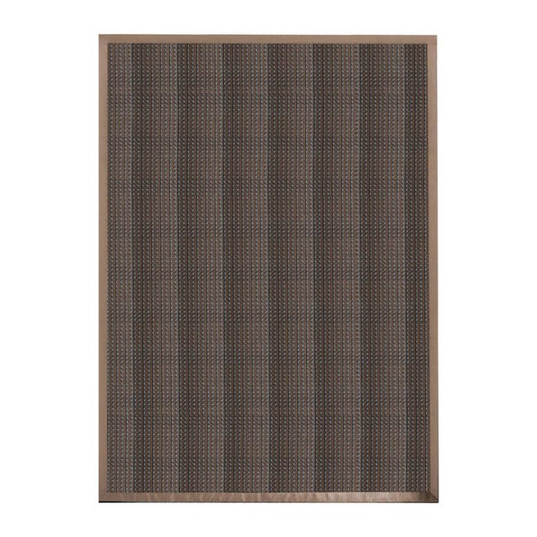 Flachgewebter Teppich mit Streifenmuster und Bordüre.