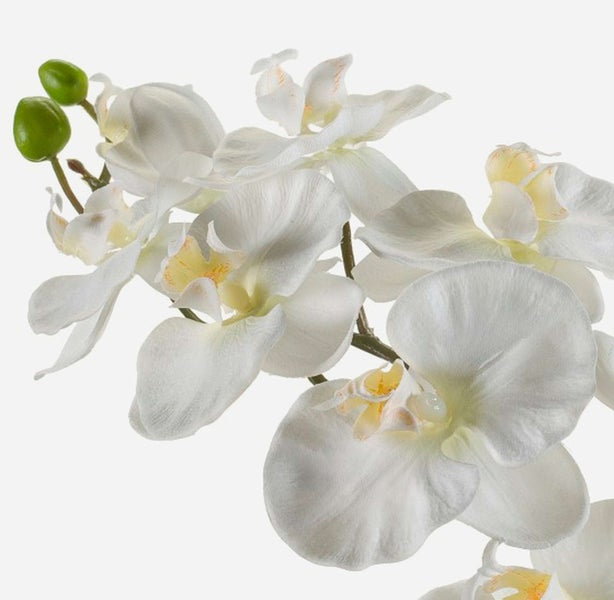 Künstliche Pflanze im Topf mit Jute-Umwicklung, grüne Blätter, Dekopflanze.