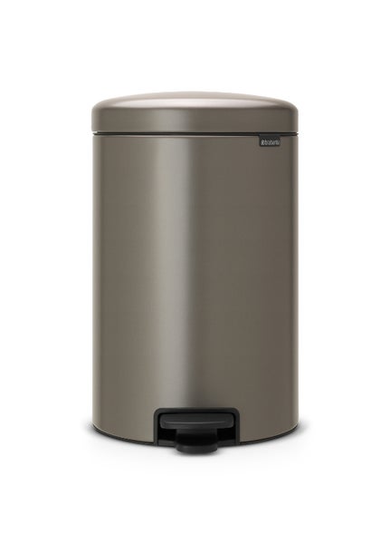 Brabantia Klassischer Tretmülleimer Mit Soft Verschluss 20 Liter HxBxT 46,7 x 29 x 38 cm Metall Platin