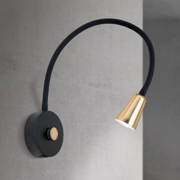 Wandleuchte mit flexiblem Arm und konischem Lampenschirm
