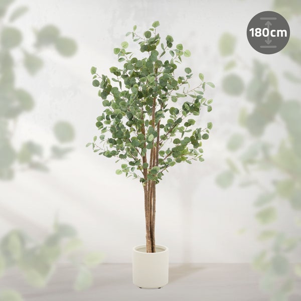 Eukalyptus Kunstpflanze, 180 cm hoch, im Topf