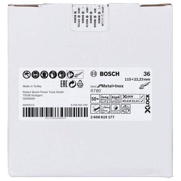Bosch PRO R780 X-Lock Fiberscheibe 115 mm G36 - 2608619177