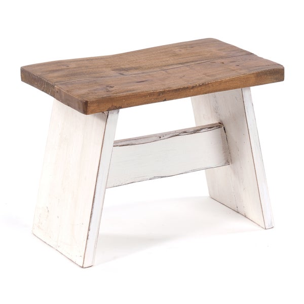 Hocker SCHEMEL 40 Mahagoni Massivholz 06 weiß-landhaus