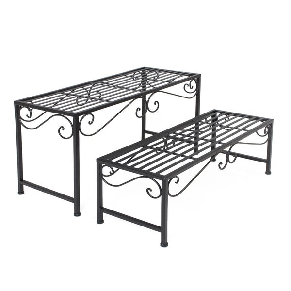 FRANK FLECHTWAREN | Bank Ranken, 2er Set, METALL, 64 x 24 x 25 cm, 68 x 28 x 40 cm