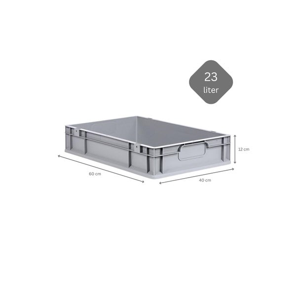 PROREGAL Spar Set 5x Eurobox Nextgen Economy Mit Auflagedeckel & 4x Schiebeschnappverschlüsse Schwarz Griffe Geschlossen HxBxT 12 x 40 x 60 cm