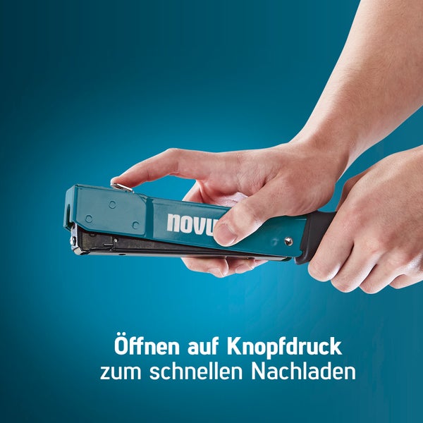 Novus Tools Hammertacker J-033, 6–10 mm Typ G, Premium-Tacker geeignet für Flachdrahtklammern & Folien 030-0452
