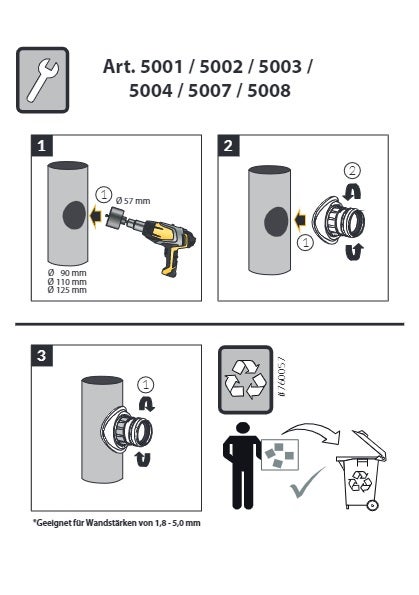 HAAS® Easy-Fix, ISABEL, DIN 4102-B2, DN 110 / 40, 5001