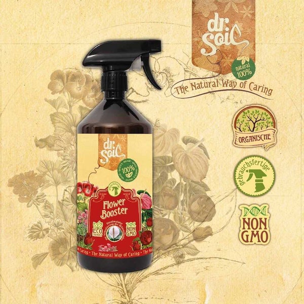 Dr.Soil FLOWER BOOSTER,Natürlicher Blühkraftverstärker, gebrauchsfertige Lösung mit 1 Liter Sprühflasche