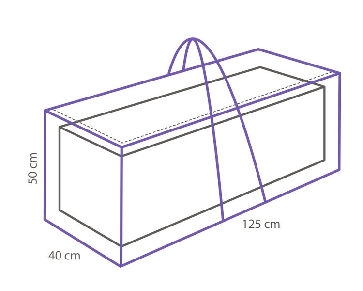 Abbildung eines Produkts mit den Maßen 125 cm x 50 cm x 40 cm