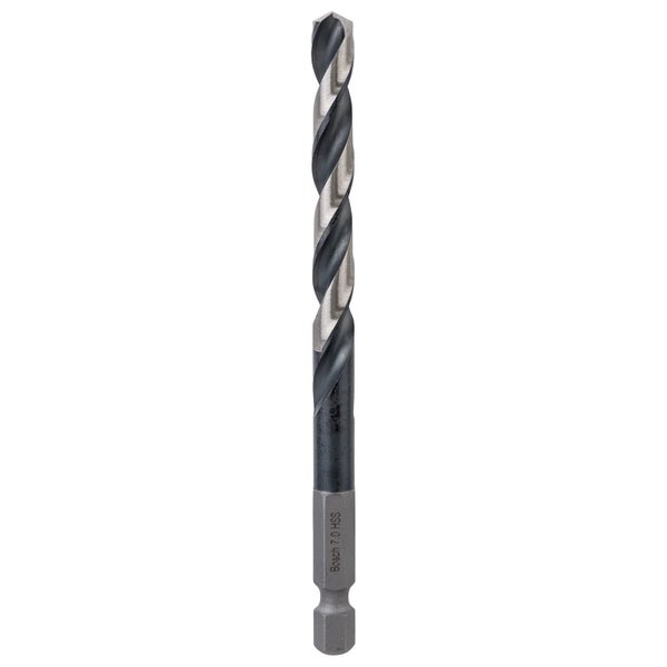 Bosch 1x HSS Spiralbohrer Impact Control mit Sechskantschaft 7 x 69 x 109 mm - 2608577060