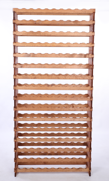 Weinregal VINOTECA FLEX PRO HxBxT 219x103x28cm 160 Flaschen auf 16 Ebenen Massives Kiefernholz Braun geölt