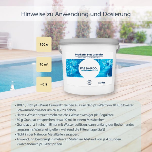 Fresh-Pool Profi pH+ Plus Granulat 5 kg - ph Heber Pool Granulat | ph<br />Plus Pool Granulat | ph Wert Heber