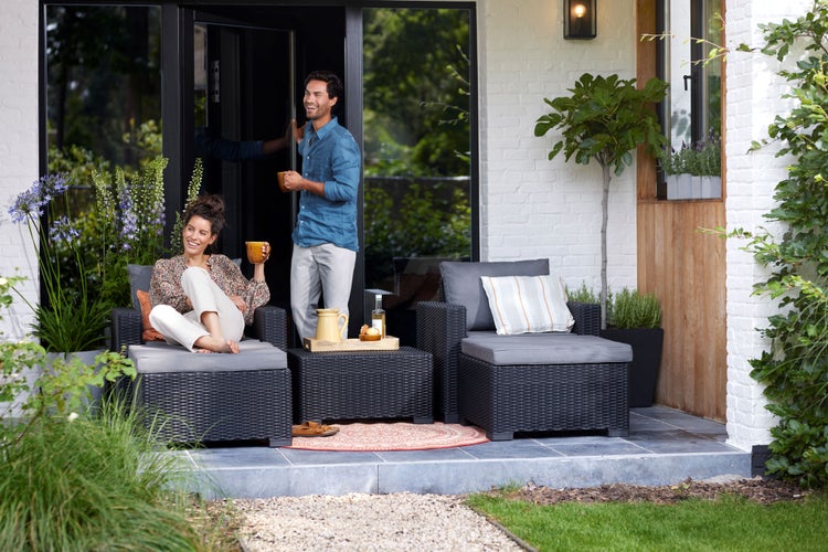 Keter California Chaise Longue Loungeset - 3/4 Personen - Cappuccino