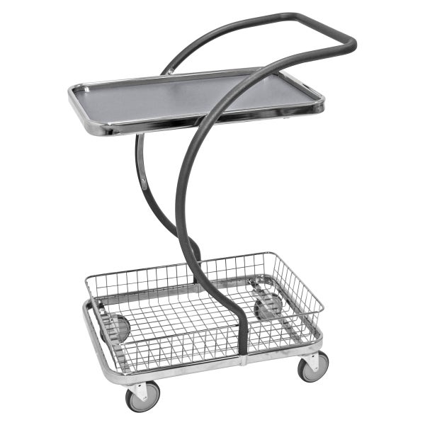 Servierwagen mit zwei Ebenen und Rollen