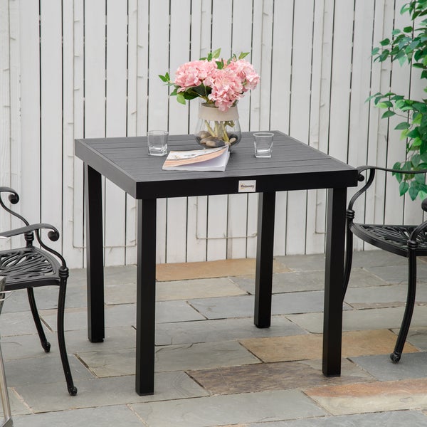 Outsunny Beistelltisch, 78L x 78B x 74H cm, Aluminium, Kunststoff, schwarz