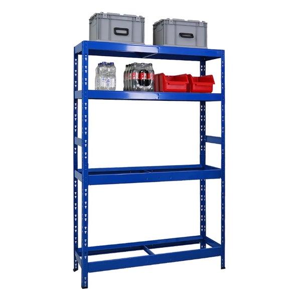 PROREGAL Reifenregal Tiger HxBxT 180 x 120 x 40 cm Bis Zu 12 Reifen auf 2 Ebene Und 2 Ablagen Blau