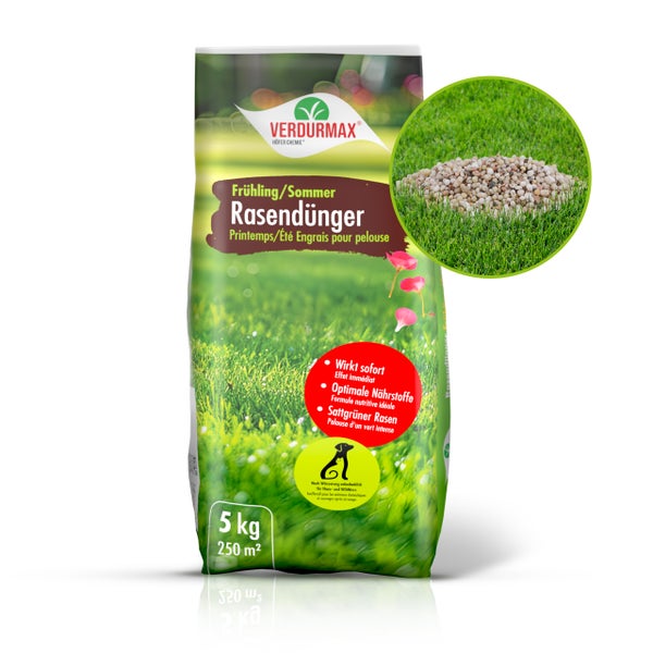 Verdurmax Frühling Sommer Rasendünger 5 kg Packung