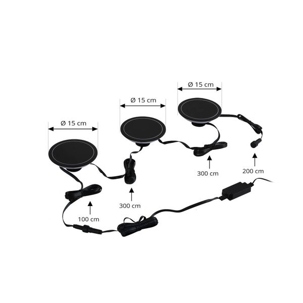 Lindby LED Smart Home Wegbeleuchtung Garten Thalas dimmbar (Modern) in Schwarz (3 flammig, )