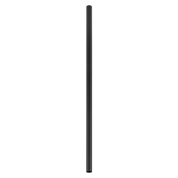 Schwarzes, vertikal ausgerichtetes Rundrohr aus Metall.