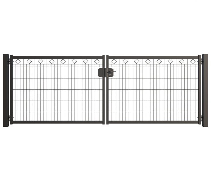 Doppeltor Gartentor mit Schloss und Zierelementen