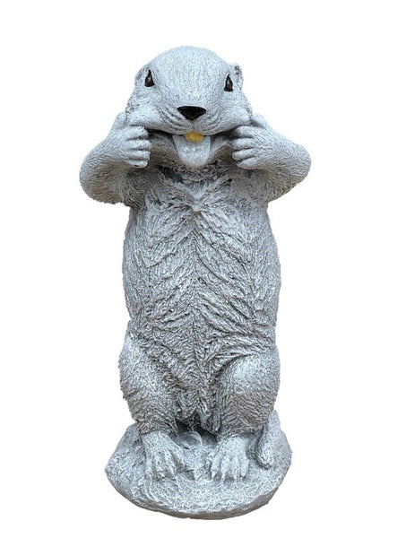 Gartenfigur Murmeltier aus Kunststein als lustige Gartendekoration