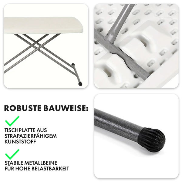FLOORDIREKT Klapptisch Nara Platzsparend Höhenverstellbar Wetterfest 75,5 x 49 cm