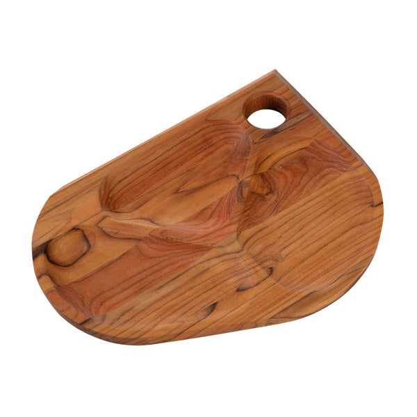 Holzschneidebrett mit Griffloch und Vertiefungen