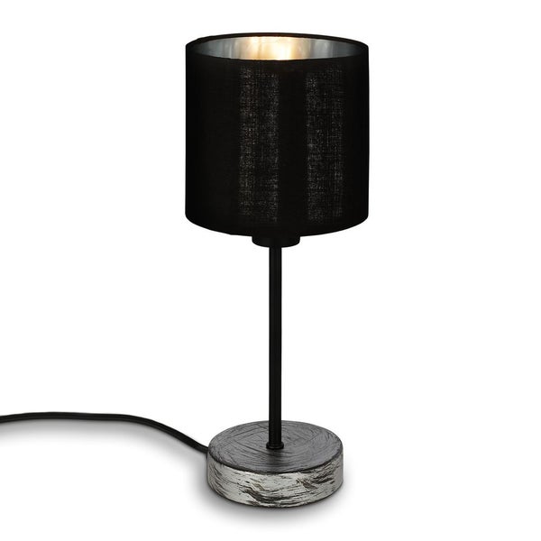 Briloner Leuchten FABRIC - Tischleuchten - 7737014 - Silver-Crafted - Holz - Silver-Crafted - Holz - 1-flammig - E14 Fassung max. 25 Watt - Ø 10 x 28 cm