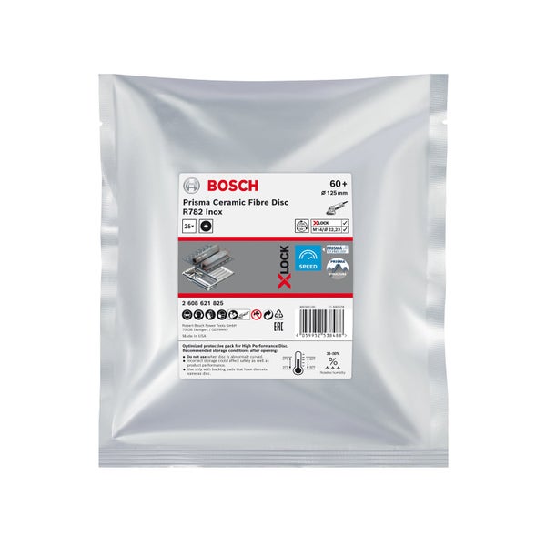 Bosch Prisma Ceramic Fibre Disc R782 Inox Schleifscheibe, 125 mm Durchmesser