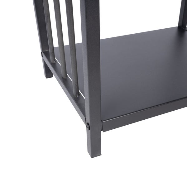 FLOORDIREKT Kaminholzregal Limnos - Schwarz - Minimalistisches Brennholzregal - für Innen und Außen - 43 x 45 x 33 cm