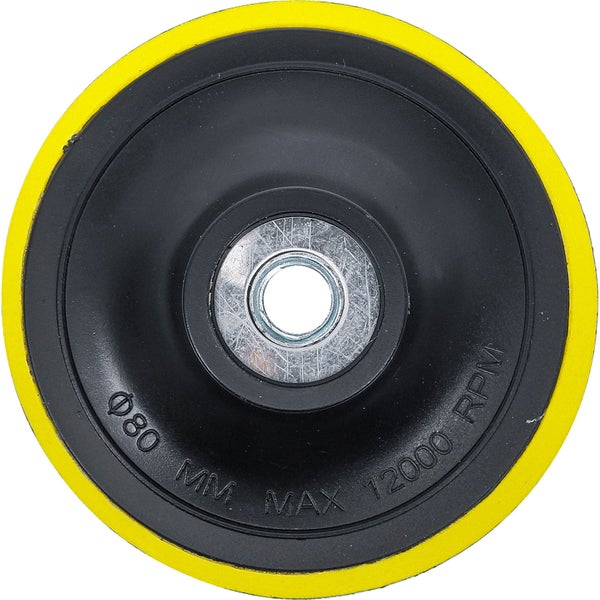 Schleifteller mit Durchmesser 80 Millimeter, maximal 12000 Umdrehungen pro Minute