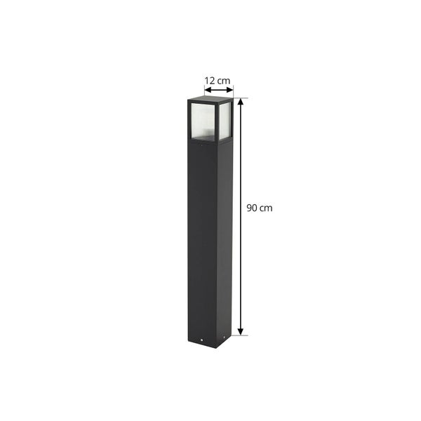 Lucande Außenleuchte Klemens (spritzwassergeschützt (Modern) in Schwarz aus Aluminium (1 flammig, E27) - Wegeleuchte Pollerleuchte Wegelampe Sockelleuchte