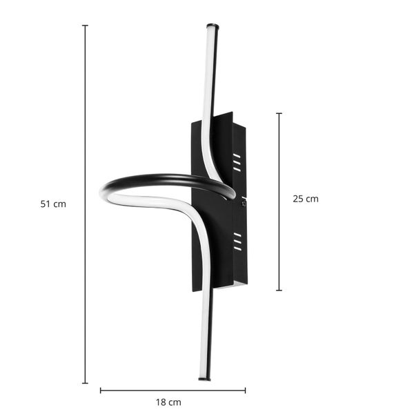 Lindby LED Wandleuchte, Wandlampe Innen Divola dimmbar (Modern) in Schwarz aus Aluminium (1 flammig ) - Wandstrahler Wandbeleuchtung Schlafzimmer / Wohnzimmer Wohnzimmerleuchte