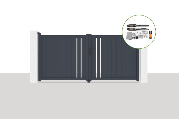 Elektrisches Flügeltor 3x1,4m GIONA + TANKER B700 Motorisierung