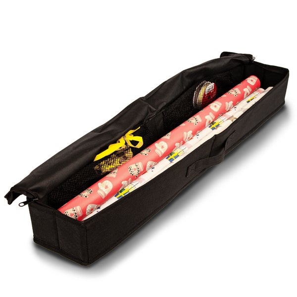 BigDean Geschenkpapier Aufbewahrung Geschenkpapier Organizer Aufbewahrungstasche Geschenkpapier Aufbewahrung Geschenkpapierrollen – mit 2 Netztaschen + verstärkter Boden und Seitenwände