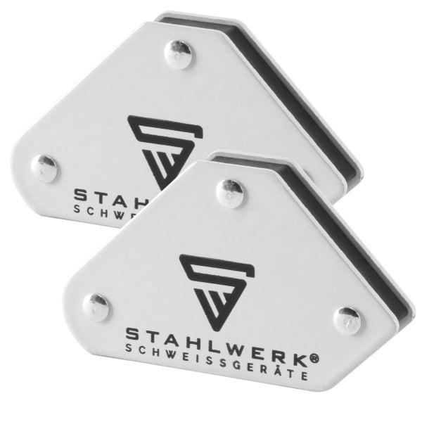 STAHLWERK Magnetwerkzeug 2er Set 45° x 90° x 135° 4 kg / 9 lbs + Masseklemme
